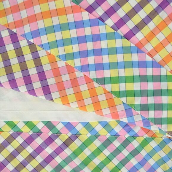 J. Crew Tie-Neck Dress in Rainbow Gingham Size - Picture 6 of 6